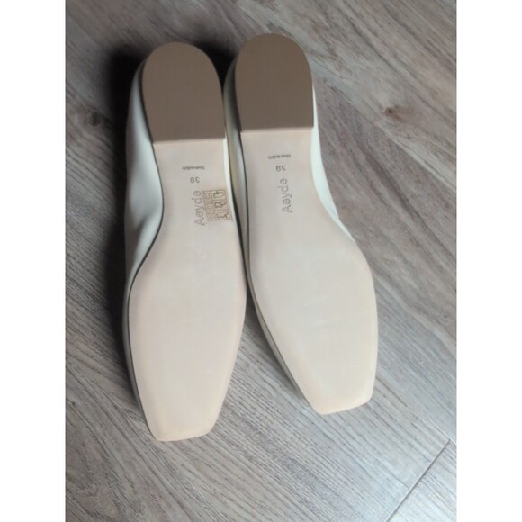 Aeyde Uma White Creamy Nappa Leather Mary Jane Flats Womens 8 EU 39 - Picture 13 of 14